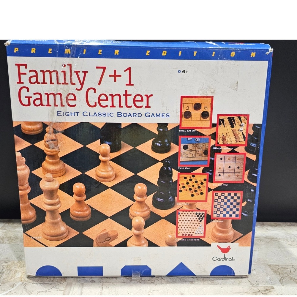Cardinal Family 7+1 Game Center Premier‎ Edition Eight Classic Board Games